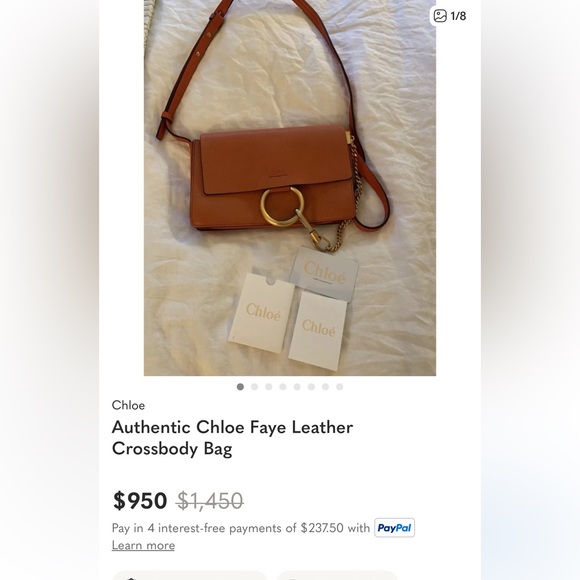 Chloe Faye Tan and Cream Shoulder Bag - Picture 5 of 5